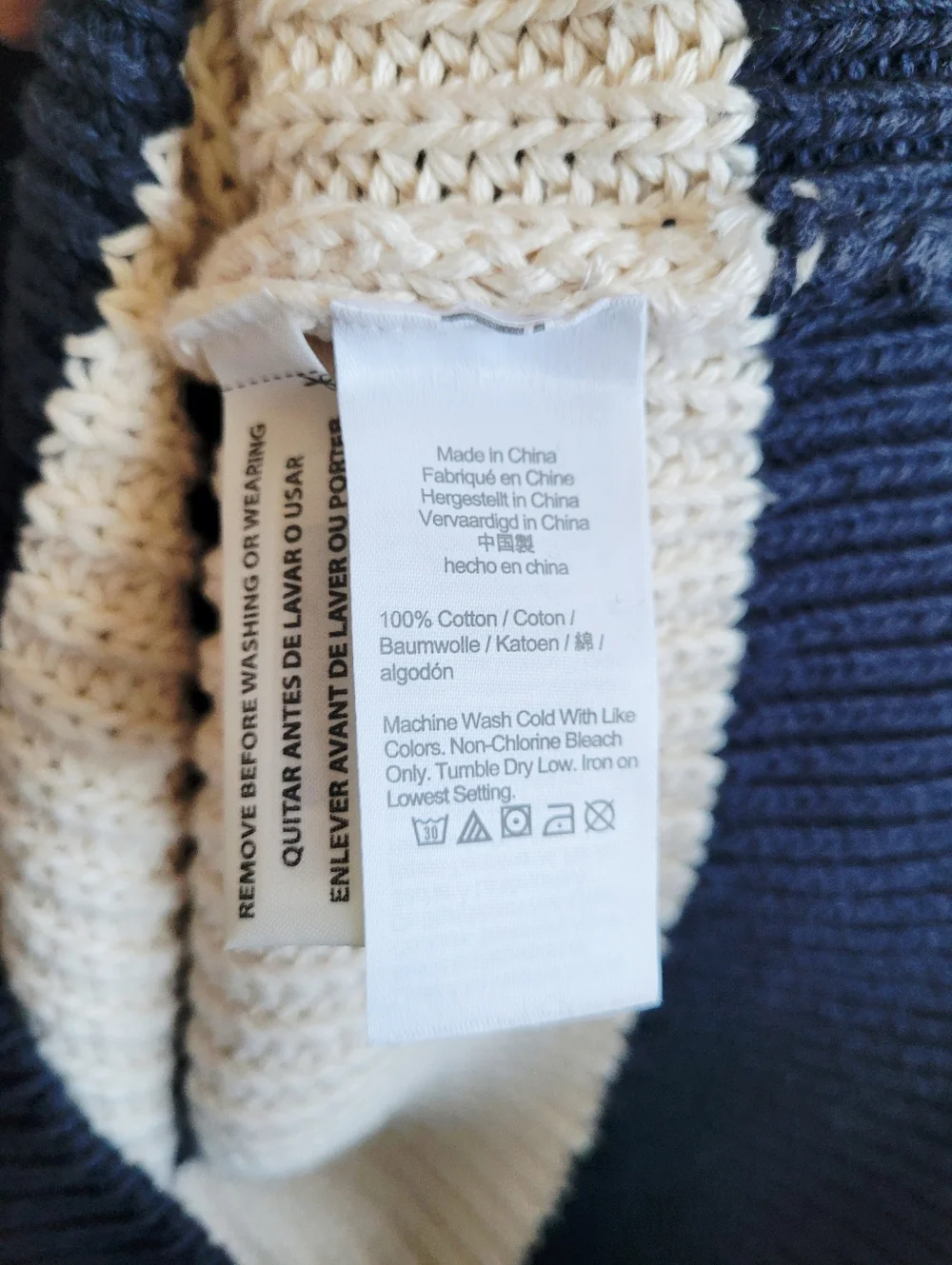 J. Crew Slim Fit Striped Cotton‎ Sweater Navy White